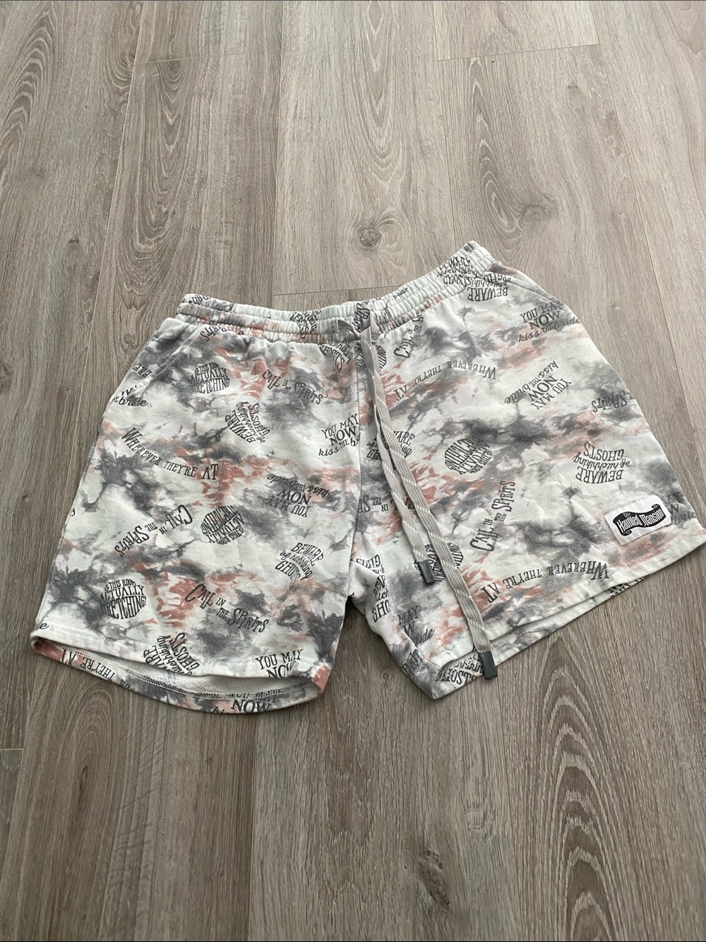 DISNEY Parks Men’s Haunted Mansion ride quote Fleece shorts | XL
